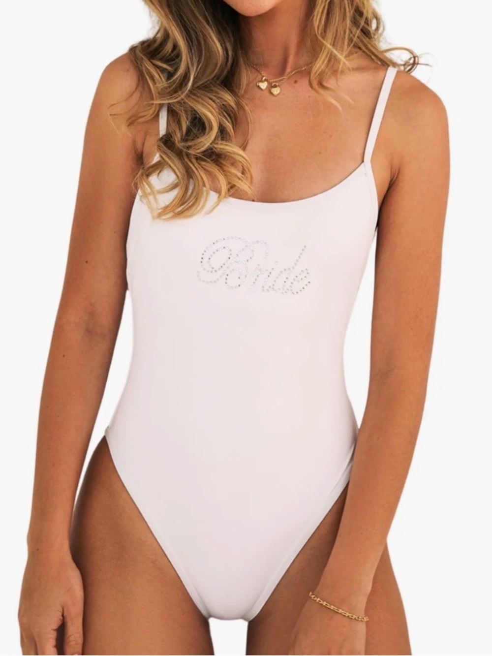 Dippin Daisys Star Scoop Neckline One Piece white Bride embellishment